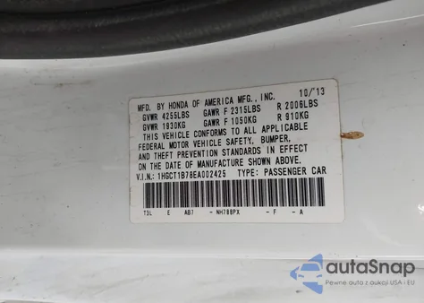 2014 Honda Accord Ex from USA, damaged, VIN 1HGCT1B78EA002425